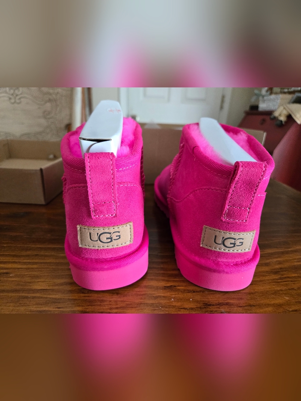 100% UGG CLASSIC ULTRA MINI BOOT IN TAFFY PINK 7 EU 38 NWB - Picture 4 of 7